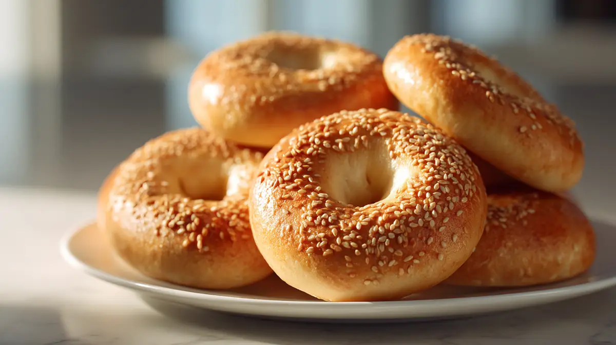 Soft, golden low-calorie bagels made with cottage cheese, baked to a fluffy texture and perfect for healthy breakfasts.